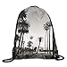 Produktbild EELKKO Drawstring Backpack Gym Bags Storage Backpack, Los Angles Downtown Park View Tropical Nature California American Landmark,Deluxe Bundle Backpack Outdoor Sports Portable Daypack