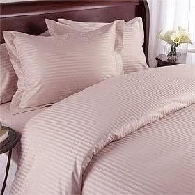 Double Size, Pink Damask Stripe, 1000 Thread Count / 1000Tc Long Staple 100-Percent Ultra Soft Egyptian Cotton, Sateen Weave, Three (3) Piece Bed Duvet Set Including Two (2) Shams / Pillow Cases