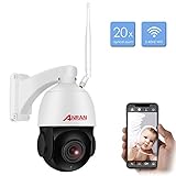 【355°Pan 90°Tilt 20XOptischer Zoom-Kamera】Diese WLAN-Überwachungskamera bietet einen weiten Betrachtungswinkel, unterstützt den horizontalen Rotationsbereich von 355°(Pan) und den vertikalen 90°(Tilt) und deckt einen viel größeren Sichtbereich ab Weniger blinder Bereich, 4,7-90mm, 20-facher optischer Zoom AUTO-Fokusobjektiv erleichtert das Erfassen weiterer Details und das Erhalten stabilerer Videos für weit entfernte Objekte. Beste Wahl für Ihren Vorgarten, Hinterhof, Garten und Unternehmen.