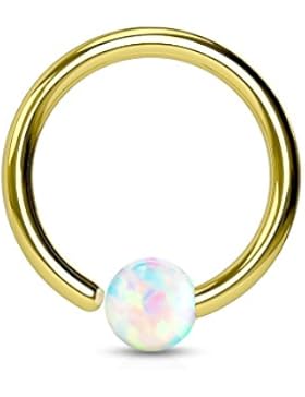 Paula & Fritz® Ring aus Edelstahl Chirurgenstahl 316L Gelbgold, Schwarz, Roségold, Regenbogen für Lippe, Nase,...