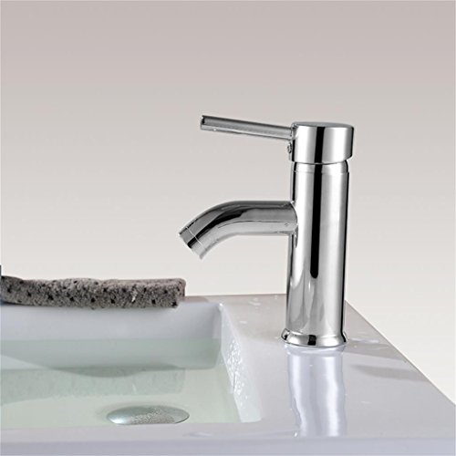 Moderne Einfache verchromt Einhand Waschbecken Wasserhahn - 2