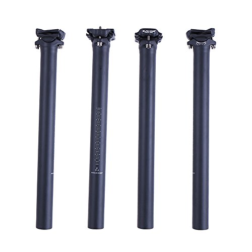 ELITA ONE Tiges de Selle entièrement en Fibre de Carbone no Logo Tiges de Selle de vélo de Route 27.2 UD Mat, Tiges de Selle VTT 31.6mm 300-400mm Super Light 125g (Ø31.6 * 300mm, Offset 0°)