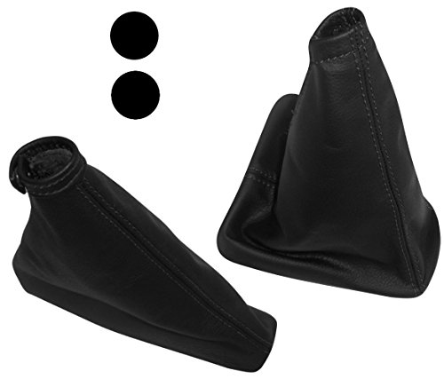 AERZETIX: Funda para palanca de cambios y freno de mano 100% Piel genuina negro con costuras de color negro
