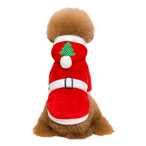 Preisvergleich Produktbild PZSSXDZW Neu Pet Weihnachtskleidung Korallenrotes Vlies Hundeweihnachtskleidung Zweibeinige Kleidung Teddy-Hundekleidung Red X-Large