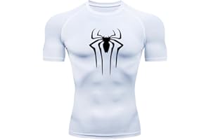 MIDUNU T-Shirt à Manches Courtes Spider pour Hommes Respirant à séchage Rapide Sports Top Musculation Survêtement Compression Chemise Fitness Hommes