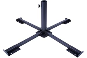 AKTIVE Pied Pliable pour Parasol de Terrasse Extérieur Ø86X34 cm, Acier pour Mât de 38 à 50 mm, Support Parasol de Jardin, Pied de Parasol, Résistant, Léger, Compact et Facile à Placer (53991)