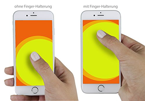 MyGadget Fingerhalterung optimalen Einhandbedienung Fingerhalter Griff Smartphone Handy u.a. iPhone 7, 6, Plus, Samsung Galaxy S6, S7, Edge in Schwarz - 2