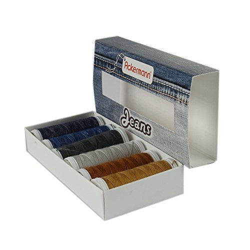 ACKERMANN® Jeans Nähgarnset Farben Mix, Jeansgarn 4x Stärke 30 zu je 70m & 2x Stärke 80 zu je 150m - 5