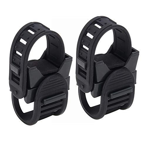 YuandCheng Práctico Gadget multifunción Bicicleta Manillar Abrazadera, Universal 360-degree Giratorio Montaje Linterna LED Antorcha Montaje Clip Soporte Agarre Soporte Compras de Ciclismo