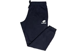 Lotto Pantalone Uomo in Cotone Felpato, Pantalone Tuta Uomo Felpato Sportivo Uomo