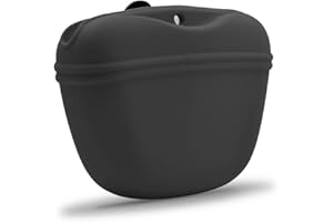 AUDWUD - Silikonowy woreczek na słodycze dla psa - klips przenośny pojemnik treningowy - wygodne zapięcie na klamrę magnetyczną i klips do talii - 100% certyfikat FDA silikon klasy spożywczej i nie zawiera BPA