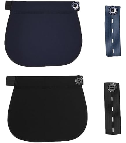 5 Pièces Extenseur De Taille Pour Pantalon – Rallonge Élastique Réglable Noire, Idéale Grossesse, Prise De Poids Ou Jeans Trop Serrés – Confort Instantané Sans Couture