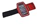 Produktbild handy-point XXL Armhalter, Sportarmband Armband für Sport / Laufen / Joggen für iPhone 5, 5C, 5S, SE, Huawei P6, P1, LG L40, L3 II, L5 II, L3, L5, L7, Galaxy S3 mini, S, S Advance, S 2/ II, S4 Mini, Trend, Trend Plus, S Duos, Sony Xperia Tipo, Xperia E / E1, J, M, P, S, V, Sony Ericsson X10 Xperia, X12 Arc, Halter für Handy, Halterung für Smartphone, Halter für Arm, Armtasche, Armband, Universell 13,3cm x 7,4cm mit Fach für Schlüssel / Kopfhörer + Reflexstreifen (Rot)