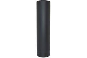 VIT SMOOTH Black Stove Pipe - 150mm (6inch) Vitreous Enamel Flue Pipe 500mm Length Award Winner 12 Year Warranty