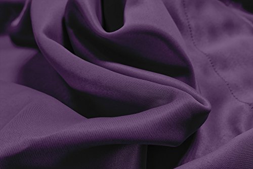 VICTORIA M Aurora Verdunkelungsvorhang blickdicht, Thermovorhang mit Kräuselband 140 x 245cm, aubergine, 2er Pack - 3