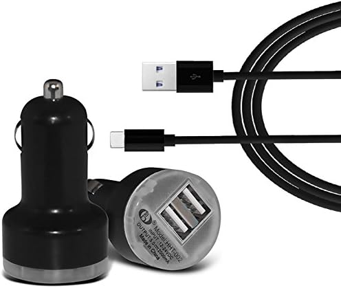 USB Type C Car Charger For Samsung Galaxy S8 , Dual USB Bullet Car Charger with Type C USB Cable Sync & Charge Travel Adaptor Charger 2 in 1 Pack for Samsung Galaxy S8 and All Other Type C Compatible Devices (Balck)