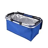 Cesta de picnic con función de enfriador. Esta canasta negra es perfecta para viajes de pesca y