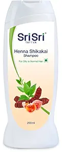 Sri Sri Tattva Henna Shikakai Shampoo, 200ml - Increases Hair Thickness and Density - Get Nourished, Healthy, Voluminous, Shiny Hair - For Normal to Oily Hair - For Women & Men