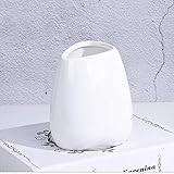 Einfaches Design: Hergestellt aus hochwertigem weißem handgefertigtem Keramikporzellan, modernes Design, runde Vase, matte Textur.