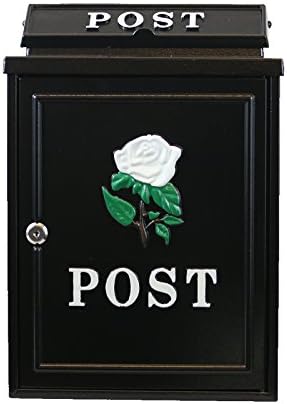 Price Crunchers White Rose Postbox With Key And Fixings By Arboria