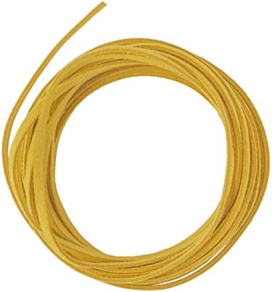 4 Metres of Cord Flat Lace Suede Look Suedine 3x1,5 mm Mustard Yellow – gratuite- Creation Pearl