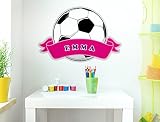 I-love-Wandtattoo ILWT-20-010 Kinderzimmer „Türaufkleber Fußball“ mit Name für Mädchen - 2