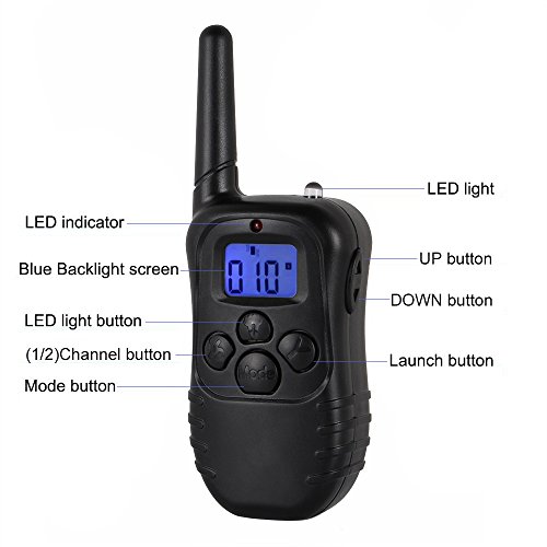 TAN-Advanced-Remote-Dog-Training-CollarRechargeable-and-Waterproof-Anti-Barking-Collar-with-BeepVibration-Blue-Backlight-Screen-No-Shock-Vibration-Bark-Control-Collar