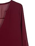 365-Shopping Damen Blusen Sommer V-Ausschnitt Langarm Lose Chiffon Blusen T-Shirt Tops - 3