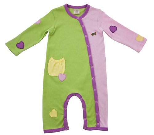 Green Nippers Apple Blossom Organic Baby Girl's Baby Grow Apple Rose Heather and Honey 6-9 Months