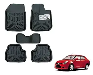 Auto Hub EVA, PVC 4D Car Foot/Floor Mats Compatible with Maruti Suzuki Swift Dzire (Model : 2013-2016) -Black