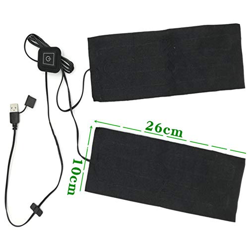 Ksruee 2PCS USB Heizmatte, Heating Cloth Pads Set, Kleidung Elektrische Heizung Tuch 3 Temperatur Einstellschalter Beheizter Film