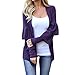 UFACE Damen Langarm Cardigan Jacke Winter Solid Color Langarm Cardigan Jacke Top Bluse(Violett,EU/48CN/XL)