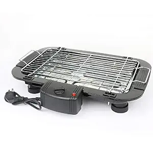 Saiyam Electric Barbecue Grill 2000W Tandoori Maker Adjustable Temperature Control Indoor Smokeless Barbeque Grill (Black)