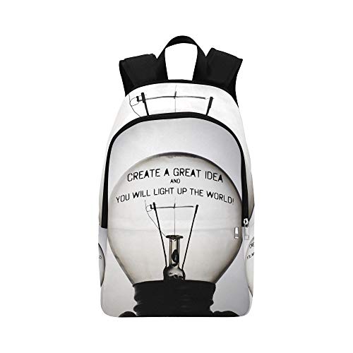 Preisvergleich Produktbild Silhouette Glühbirne Nachricht Erstellen Casual Daypack Reisetasche College School Rucksack für Männer und Frauen