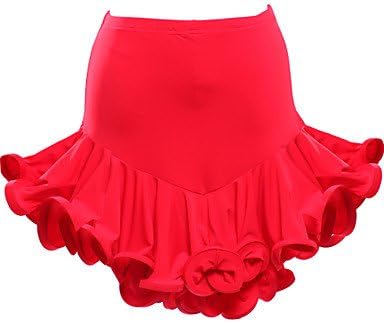 WUDAOFU Imported Nylon Viscose with Draped Latin Dance Skirts for Women's Performance (More Colors) , xxl