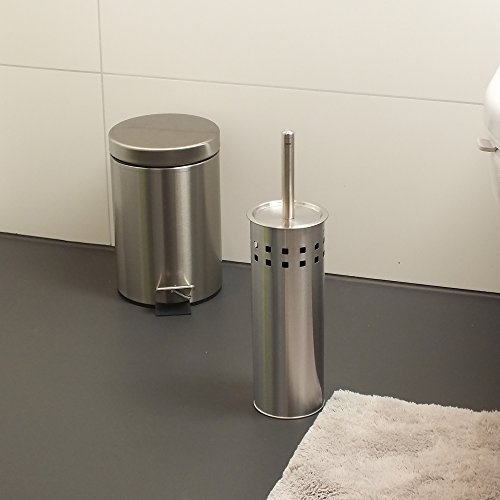 KELA 22532 WC-Bürste und Behälter, WC-Garnitur, Edelstahl 18/10, Leo, Silber Matt - 4