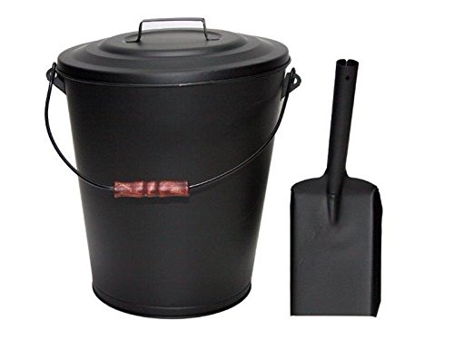 MUSTANG Ascheeimer 11 Liter mit Deckel,Tragebügel und Ascheschaufel