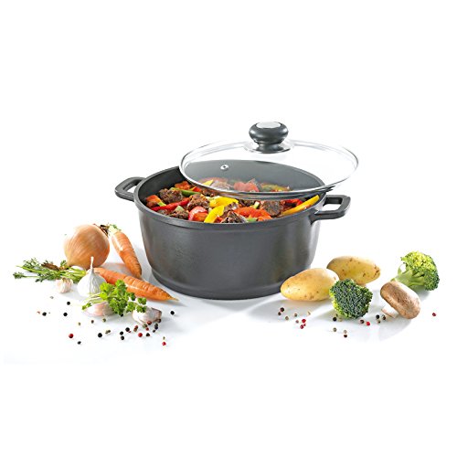 Krüger 22024D Aluguss-Topf, Glasdeckel, Delta, 24 cm, schwarz - 2