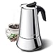 Produktbild Espressokocher, Konischer Kaffeekocher, Godmorn Stovetop Espresso Maker, Moka Pot: Konischer Cafe Maker aus 430 Edelstahl, für 6 Tassen300 ml, für Induktions-Herde geeignet (Espresso-Kocher)