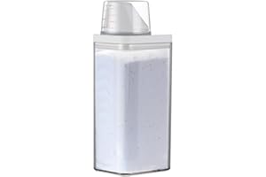 HRKVSK Waschmittel Aufbewahrung, 1500ml Waschpulver Aufbewahrungsbox, Waschmittelbox mit Messbecher, Waschmittel Spender, Waschpulver Box, Weichspüler Aufbewahrung, Behälter für Waschpulver