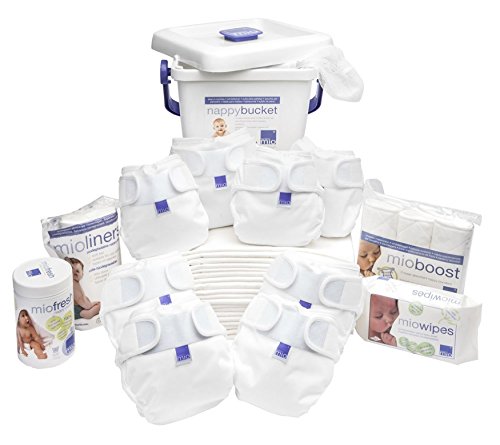 Preisvergleich Produktbild Bambino Mio Miosoft dehnbar, wasserdicht, Super Slim Fit, auslaufsicher wiederverwendbar Premium Windeln von der Geburt bis zum Töpfchen pack, weiß