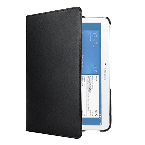 IDACA 360° Ledertasche Flip Hülle für Samsung Galaxy Tab 4 10.1 SM-T530/SM-T531/SM-T525 Schwarz Tasche mit Automatisches Schlaf Wach up Funktion - 3