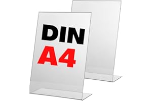 ABARNOM Expositores para Tiendas Poliestireno A4, Carteles para Mesas Porta Precios + Expositores para Tiendas, Soporte Cartel Mesa, Porta Carteles Rebajas Tienda [Porta Fotos], Soporte de Sobremesa (2)