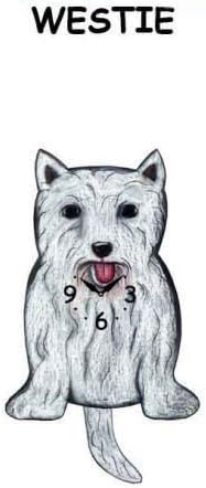 Pink Cloud Westie Pendulum Wall Clock by Pink Cloud