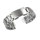 Zeiger Unisex Edelstahl Uhrenarmband Faltschließe 20mm Silber B005