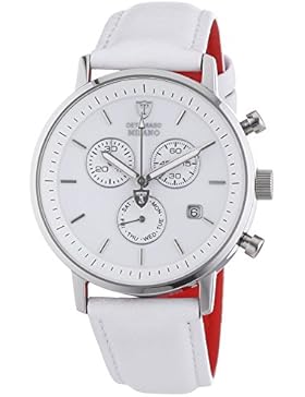 DETOMASO Herren-Armbanduhr Milano mit silbernem Edelstahlgehäuse und weißem Zifferblatt. Elegante Quarz Herren-Uhr...