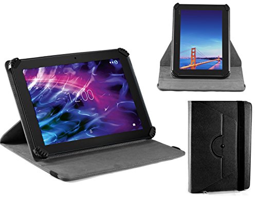 Navitech Schwarz 10 Zoll rotierbares Stand Case Cover Etui Hülle für das MEDION LIFETAB P10356 (MD 99632) tablet 10.1" Wie In Aldi Verkauft