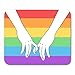 Produktbild HOTNING Gaming Mauspads Mouse Pad Two Women Holding Hands Over Gay Community Rainbow Colored Flag Lesbian Couple 11.8"x 9.8" Decor Office Computer Accessories Nonslip Rubber Backing Mousepad Mouse Mat