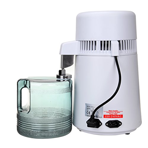 HPcutter Water Distiller Purifier Pure Water Distiller Filters Water Distillation 4L Internal Stainless Steel with Collection Bottle by HPcutter