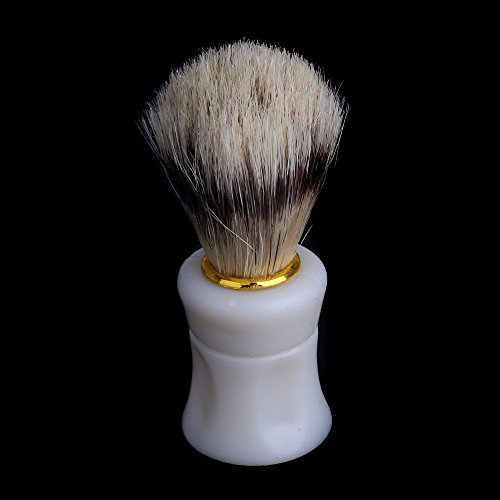 Anself 1pcs Shaving Shave Brush Plastic Handle and Pig Boar Bristle Beard Mustache Brush